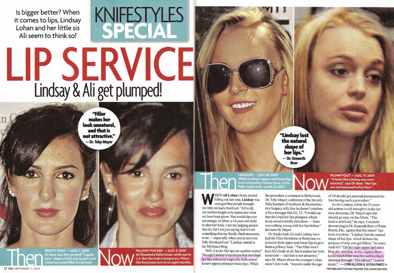 Illustration for article titled This Week In Tabloids: Lindsay's Lips & Mary-Kate's Body: "Bloated"